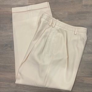 Vintage Liz Claiborne Petite Collection Wool Lined Crème Pants 4P